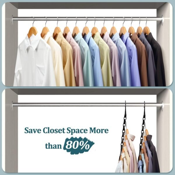 6-Pack Magic Space-Saving Closet Hangers - Image 2