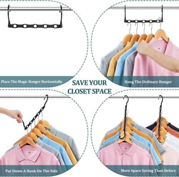 6-Pack Magic Space-Saving Closet Hangers - Image 3