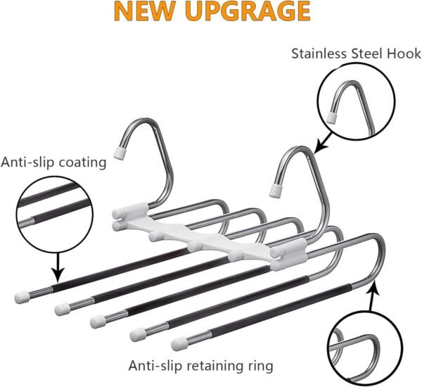 2-Pack Space-Saving Pants Hangers Organizer - Image 4