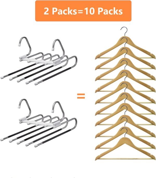2-Pack Space-Saving Pants Hangers Organizer - Image 6