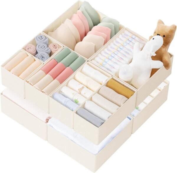 10-Pack Foldable Drawer Organizer Bins