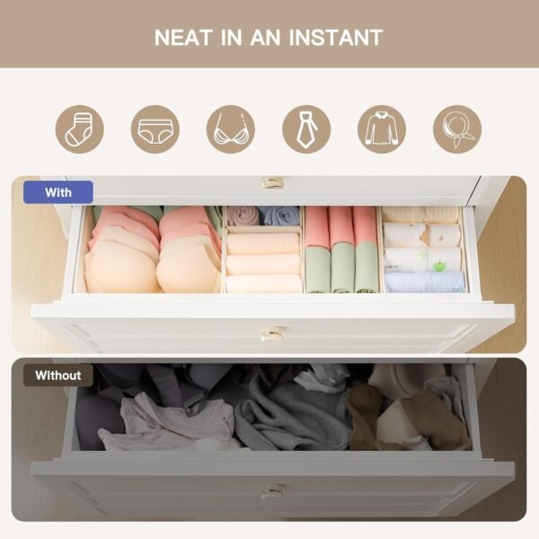 10-Pack Foldable Drawer Organizer Bins - Image 2