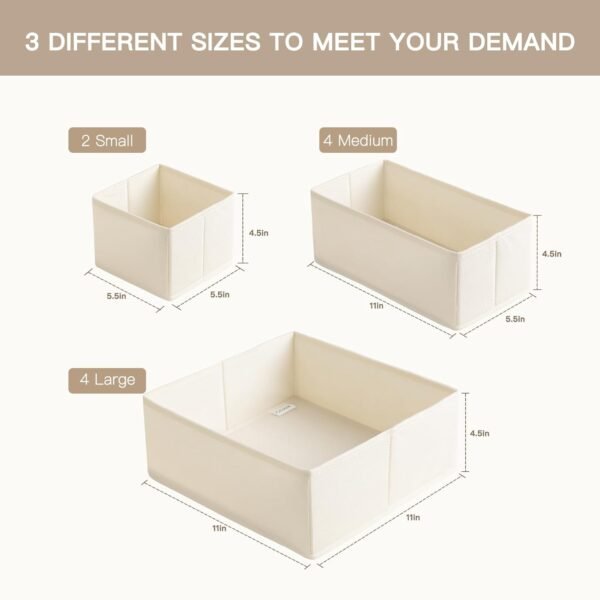 10-Pack Foldable Drawer Organizer Bins - Image 3