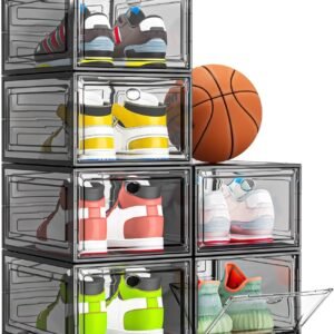 Clear Stackable Shoe Organizer, 6-Pack