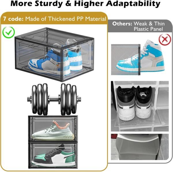 Clear Stackable Shoe Organizer, 6-Pack - Image 4