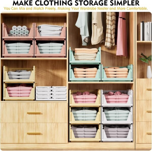 5-Pack Stackable Foldable Storage Baskets - Image 4
