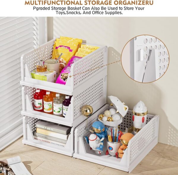 5-Pack Stackable Foldable Storage Baskets - Image 7