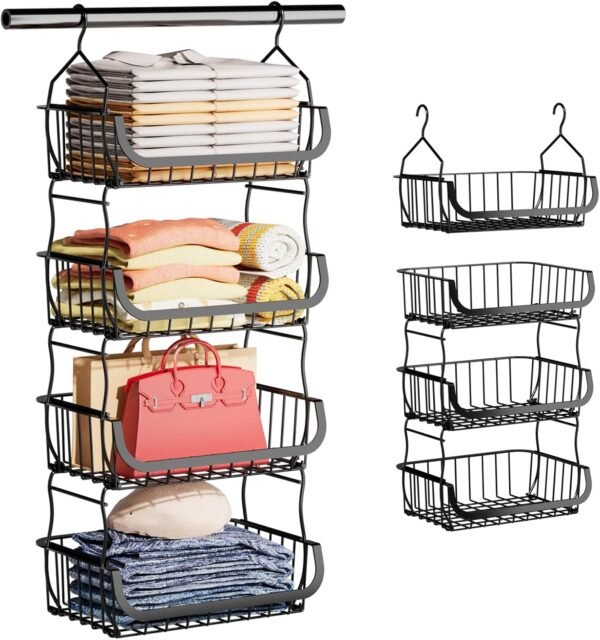 4-Tier Metal Hanging Closet Organizer
