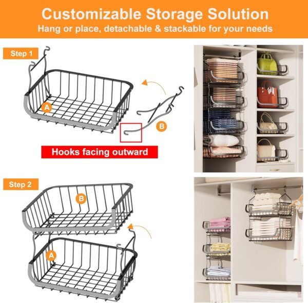 4-Tier Metal Hanging Closet Organizer - Image 4