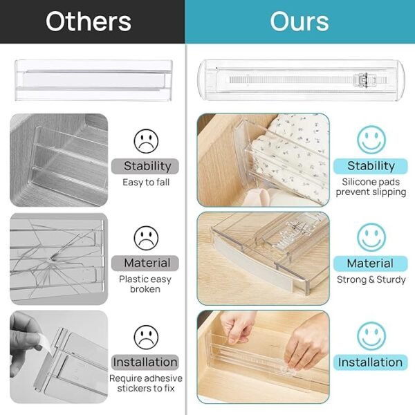 14-Pack Adjustable Clear Drawer Dividers - Image 6