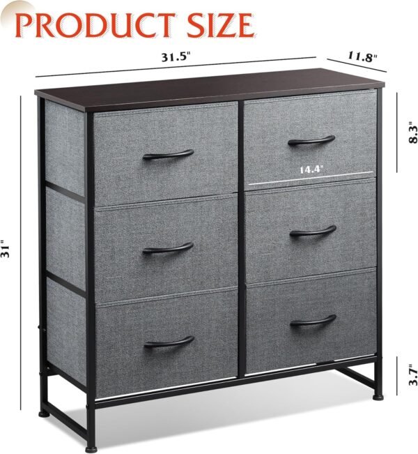 6-Drawer Fabric Dresser Storage Tower - Image 3