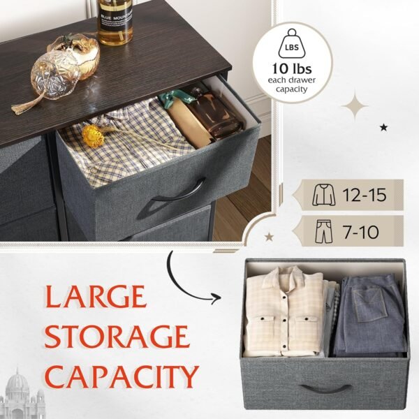 6-Drawer Fabric Dresser Storage Tower - Image 5